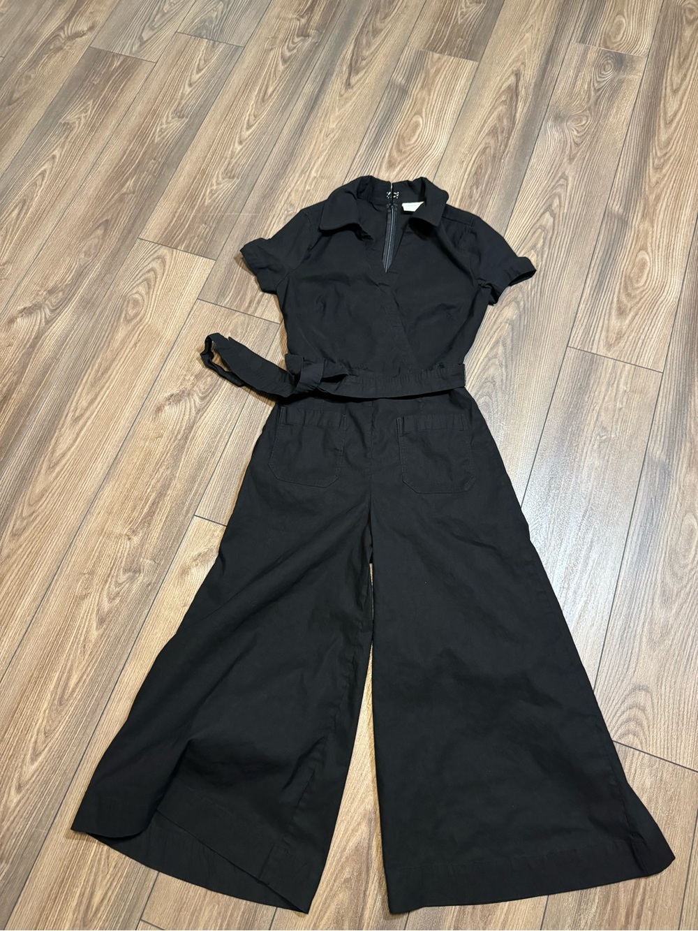 Maeve Black Short-Sleeve Utility Jumpsuit - Picture 3 of 7